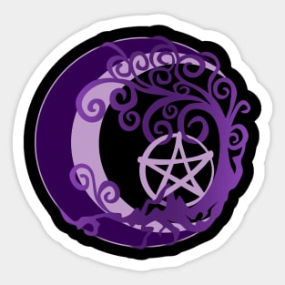 Wiccan Pagan Witch Tree of Life, As Above, So Below Art pentacle Sticker